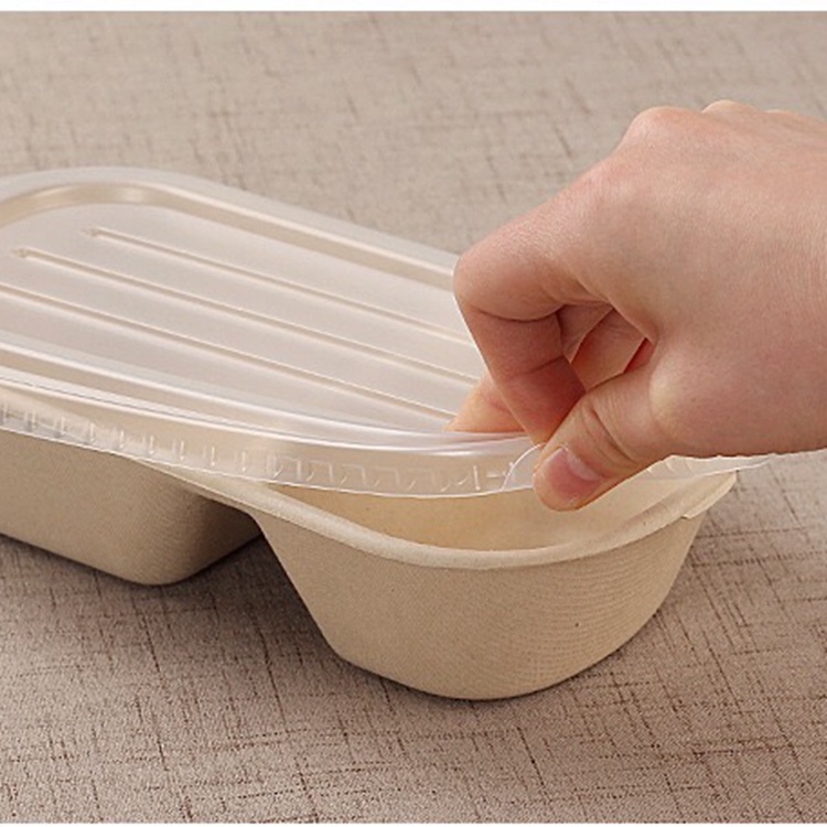 Wholesale Disposable Biodegradable Kraft Paper Bento Lunch Box With Lid