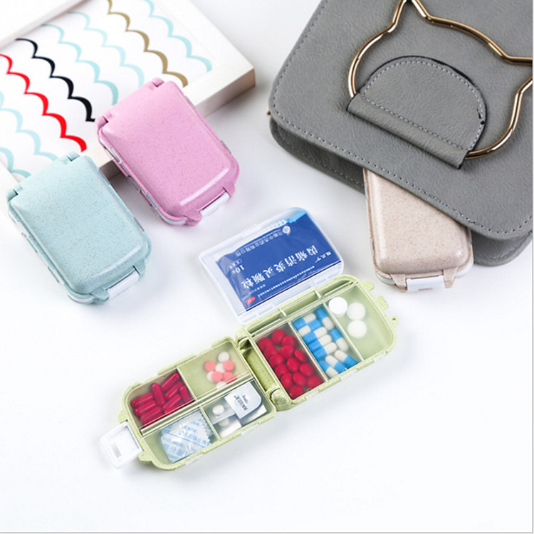 New EcoFriendly BPA Free Wheat Fiber Pill Organizer Box Monthly Pill