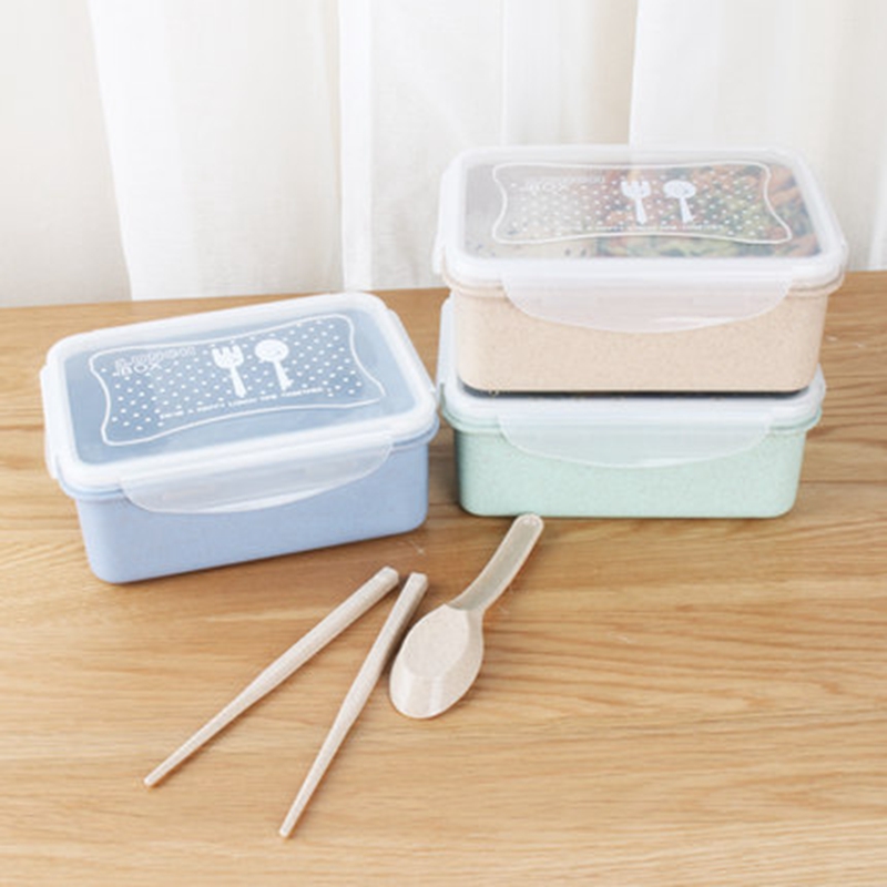 Portable Wheat Straw Biodegradable Lunch Box With Rectangle Buy Lunch