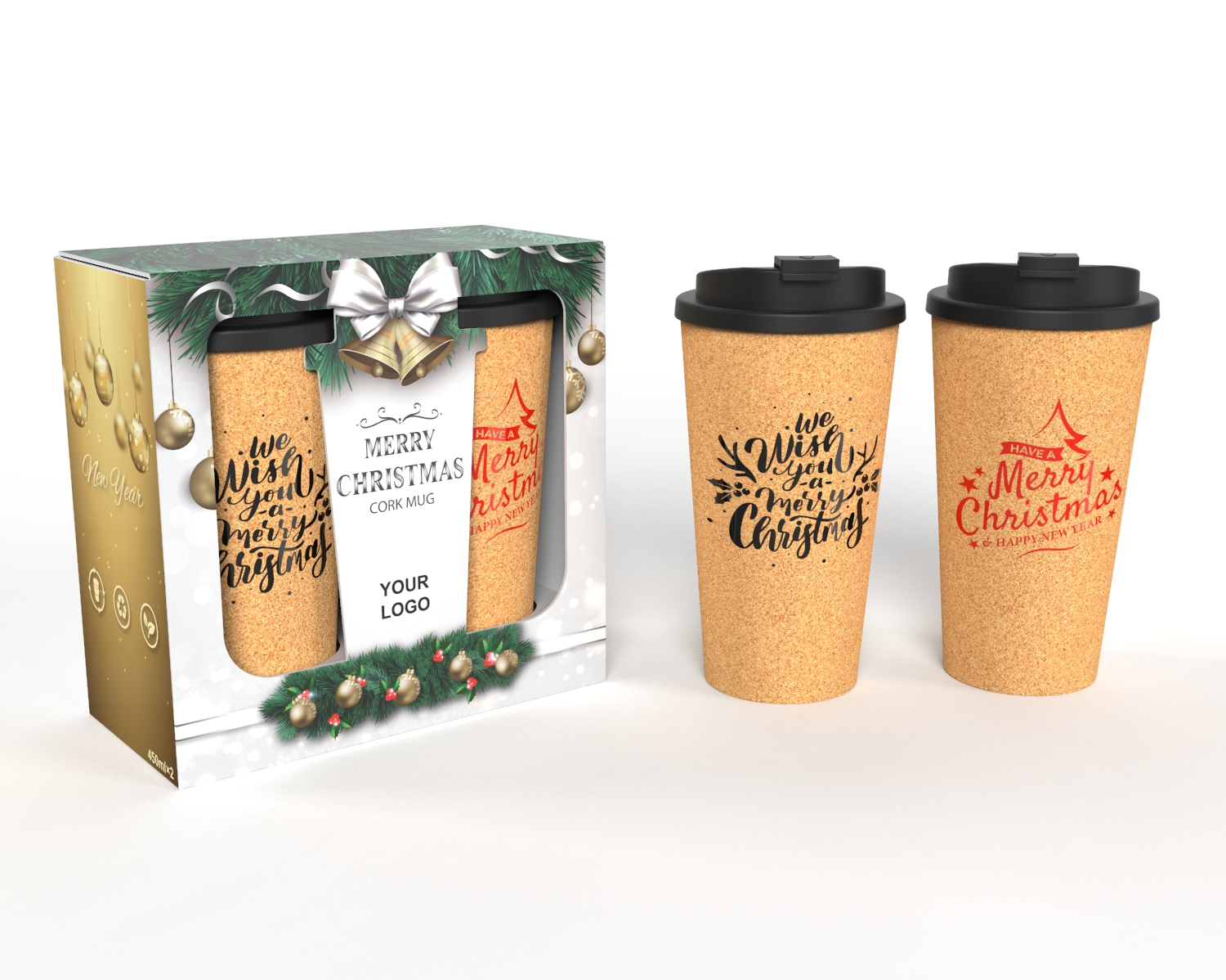 Valuebottle Cork Travel Coffee Mugs Tumbler Christmas Mug