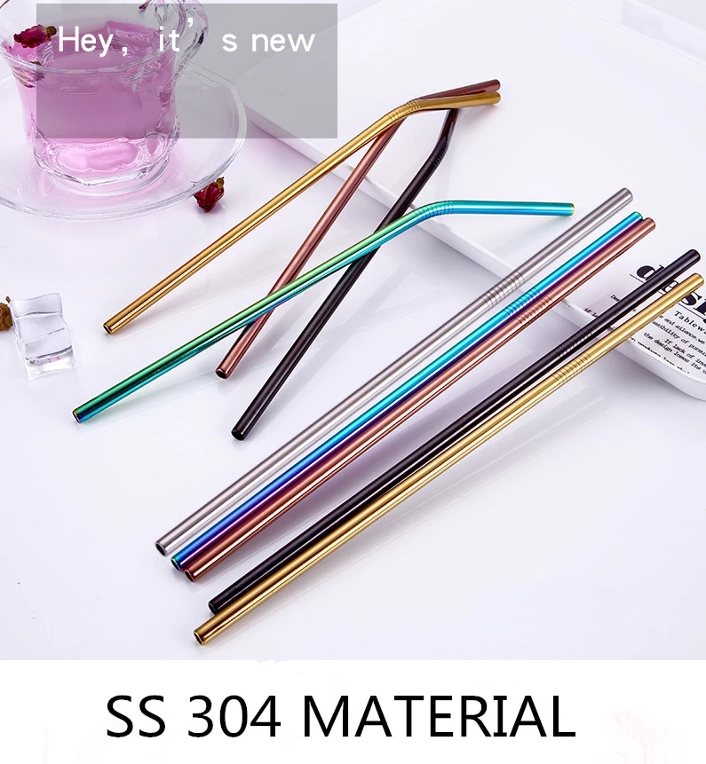 Hot Sale Customized Stainless Straw Set, Foldable Stainless Steel Straw